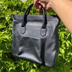 Vintage lancel women’s black leather handbag purse bag made in Italy